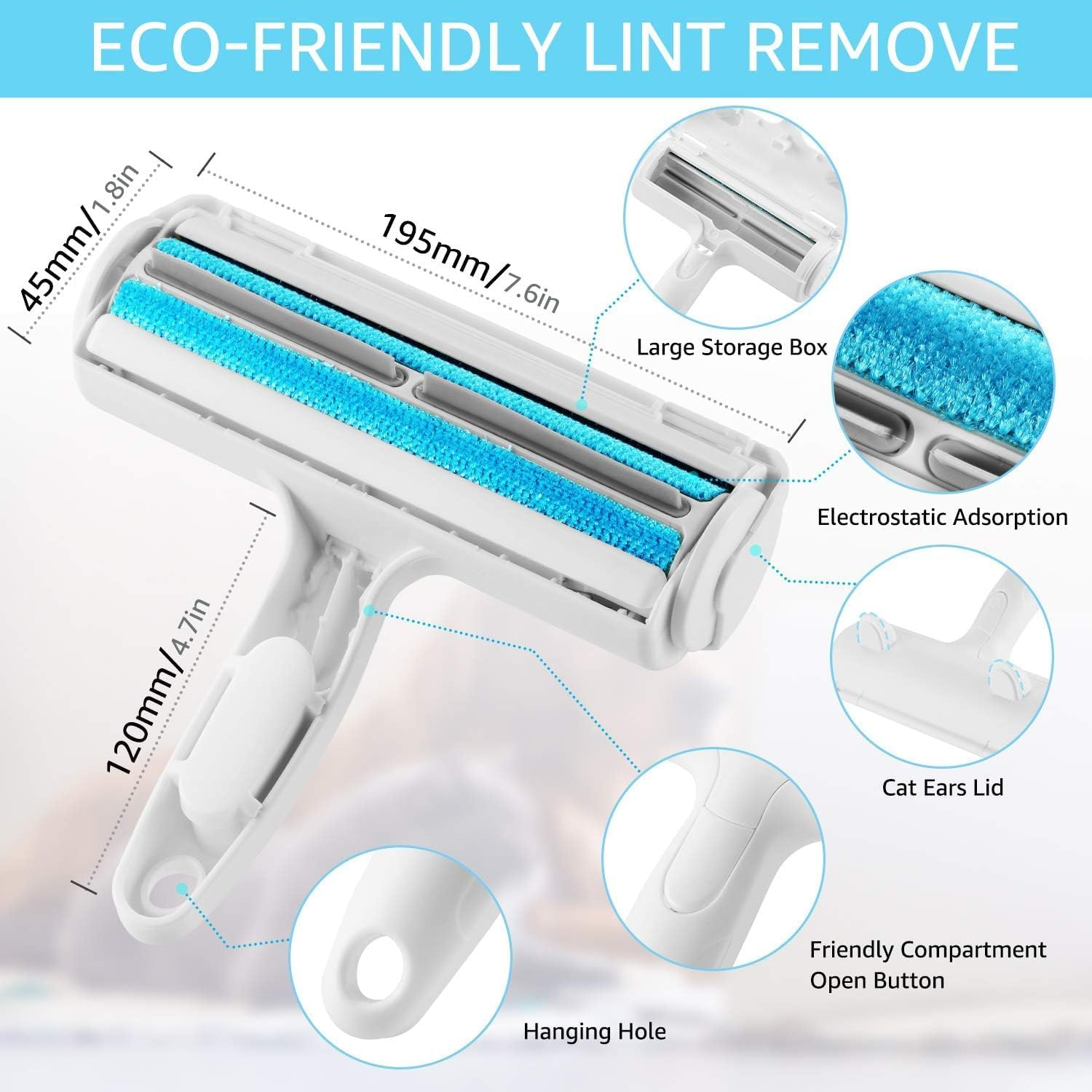 Deep Cleaner Pro Pet Hair Remover Kit, Pet Fur Remover Roller, Reusable Animal Hair Removal Brush for Dogs & Cats, Carpet Rake, Self Clean Pet Fur from Carpet, Sofa, Rugs, Laundry, Clothes & Bedding image number 6