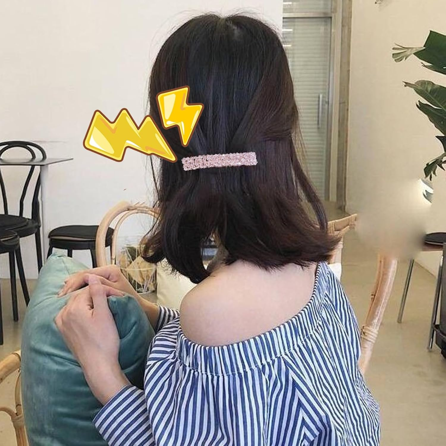 BSITSSS 4 Pieces Crystal Hair Barrettes for Women, Barrette Hair Clips Rhinestone, French Barrette Hair Clip, Shiny Hair Clips & Barrettes, Hair Clasps Bling Accessories for Ladies and Girls image number 3