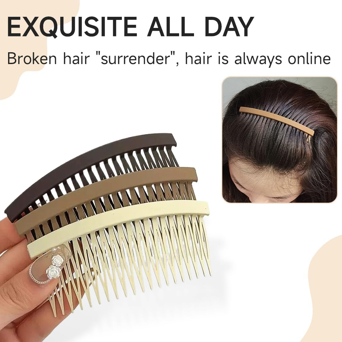 ZEPIQOR Pack of 12 Hair Combs for Clips, French Side Combs, Plastic Side Hair Twine Decorative Comb with Teeth, Hair Combs, Hair Clips, Accessories for Women, Bridal, Wedding Veil, Girls image number 4