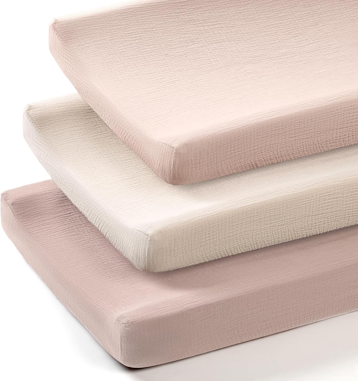 Lulumoon Baby Changing Pad Cover: Muslin Diaper Changing Table Pad Cover - Changing Pad Sheets for Girls Boys (Cream & Sand)