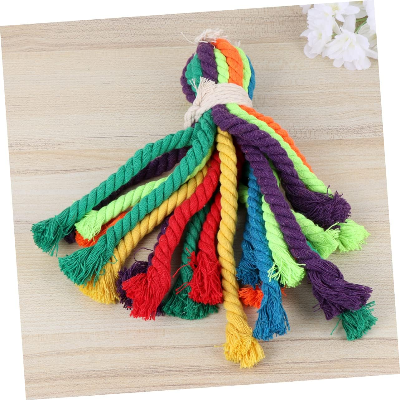 Angoily Bird Vent Toy Parrot Chewing Toy Cotton Rope String Parrot Toy Bird Gnawing Toy Random Color image number 1