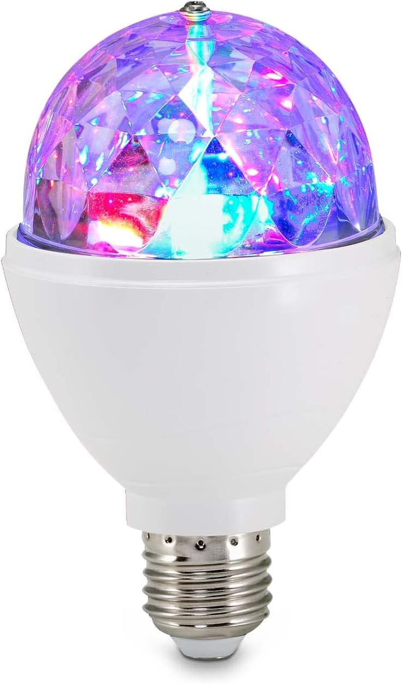 Briloner Leuchten 0528-003 LED Party Light Disco Lighting Effects Self-Rotating Colour Changing Light Bulb 3 W for All Lamps with E27 Socket Plastic 8 X 8 X 13 Cm image number 1