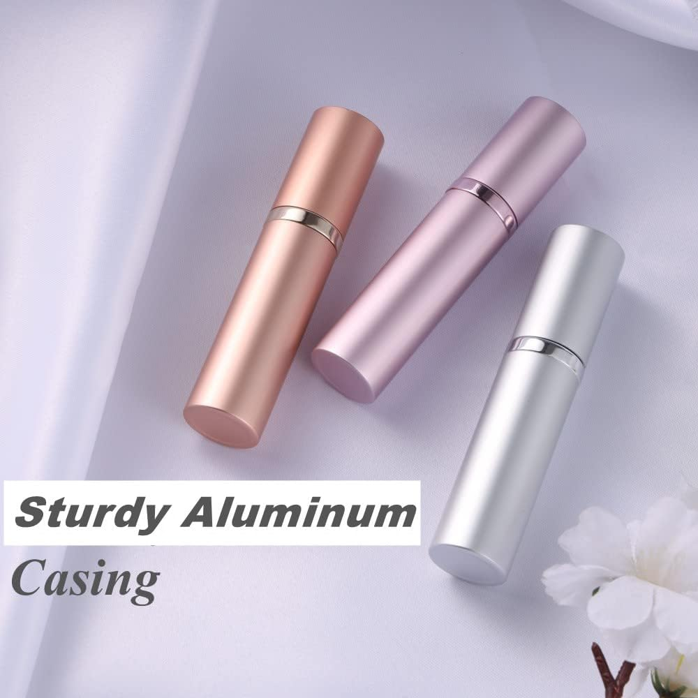 Aurdox Perfume Atomiser Refillable, Portable Mini Perfume Spray Bottles Empty Spray, Dispensers, Atomizers with Bottom Pump for Travel, Leak-Proof, 5Ml/Pastel Violet - Black image number 6