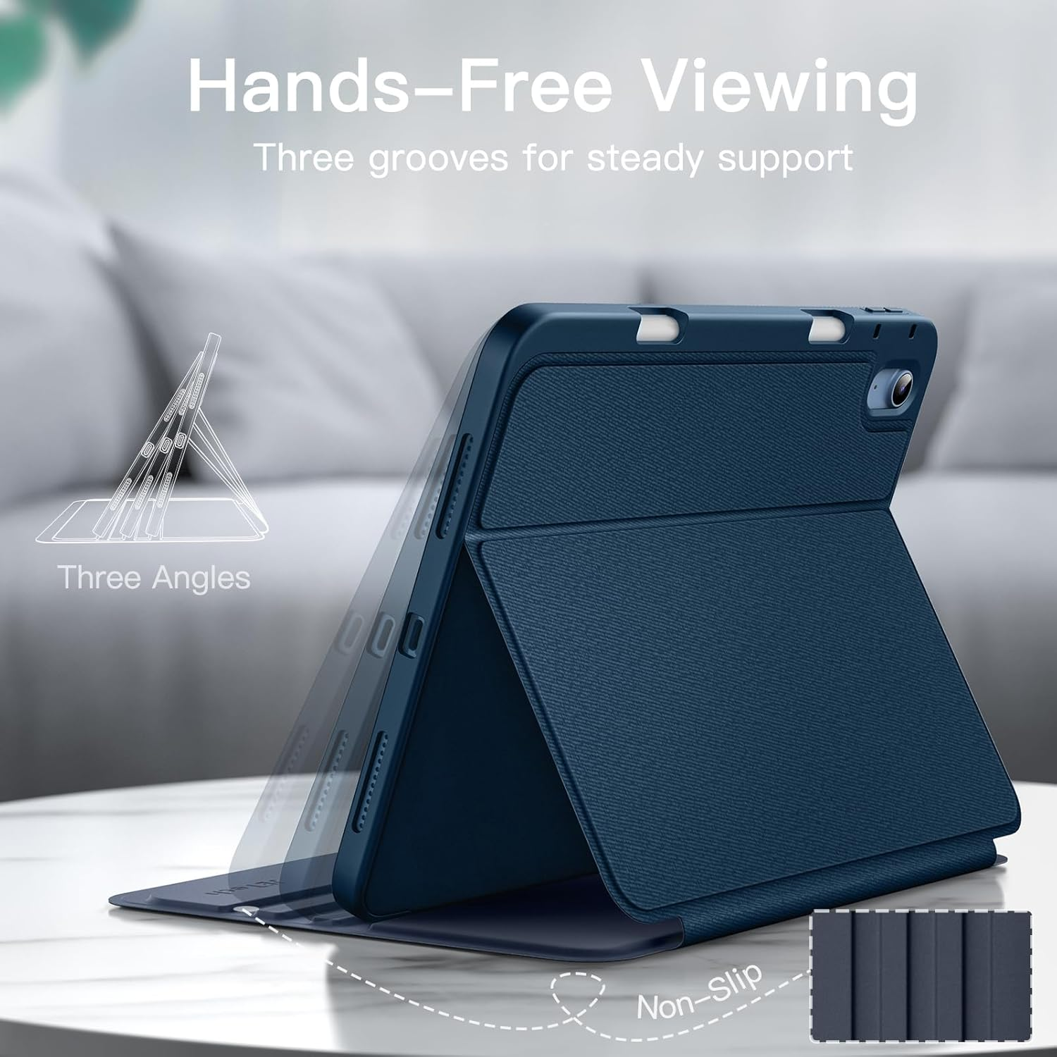 Jetech Case for Ipad (A16) 11Th/10Th Generation (2025/2022) with Pencil Holder, Slim Folio Stand Protective Tablet Cover, Multi-Angle Viewing (Navy) image number 2