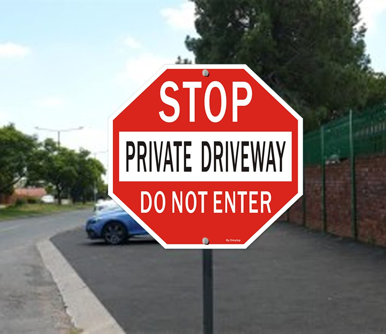 1Pack Stop Sign, Private Driveway Do Not Enter Sign | 12" X 12" Reflective Aluminum, Easy Mounting, UV Protected, Octagon Shaped image number 3
