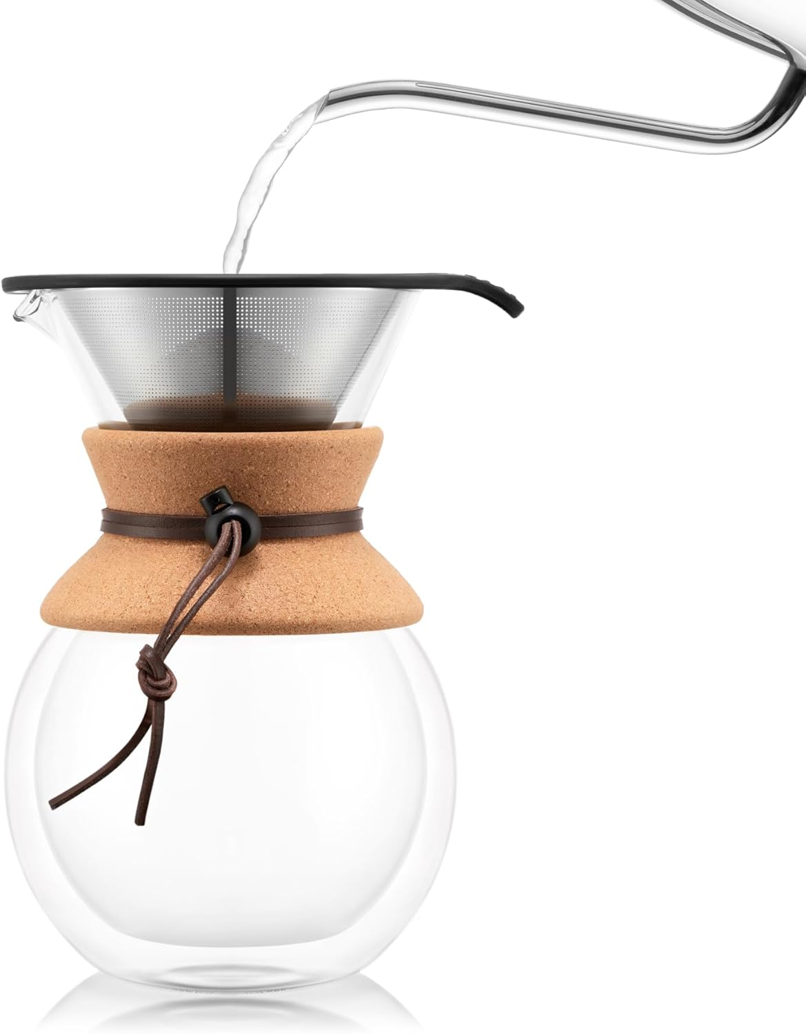 Bodum 11682-109 8 Cup Double Wall Pour over Coffee Maker with Cork Grip, Cork image number 2