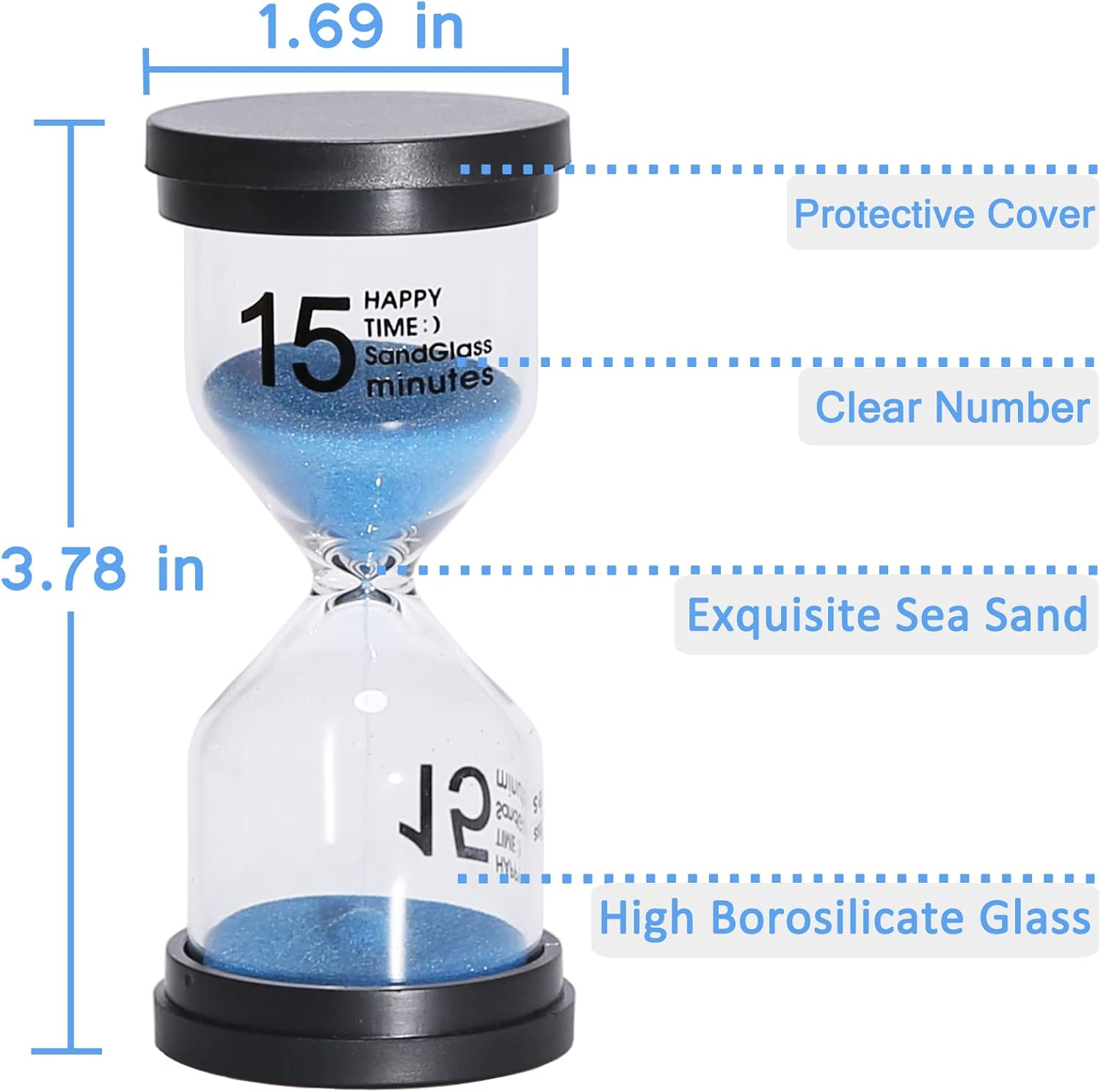 KSM up Sand Timer Colorful Hourglass 1/3/5/8/10/15/30 Minutes Sandglass Timer Sand Clock for Kids Games Classroom Kitchen Home Office Decoration 1/3/5/10/15/30 Rainbow image number 2