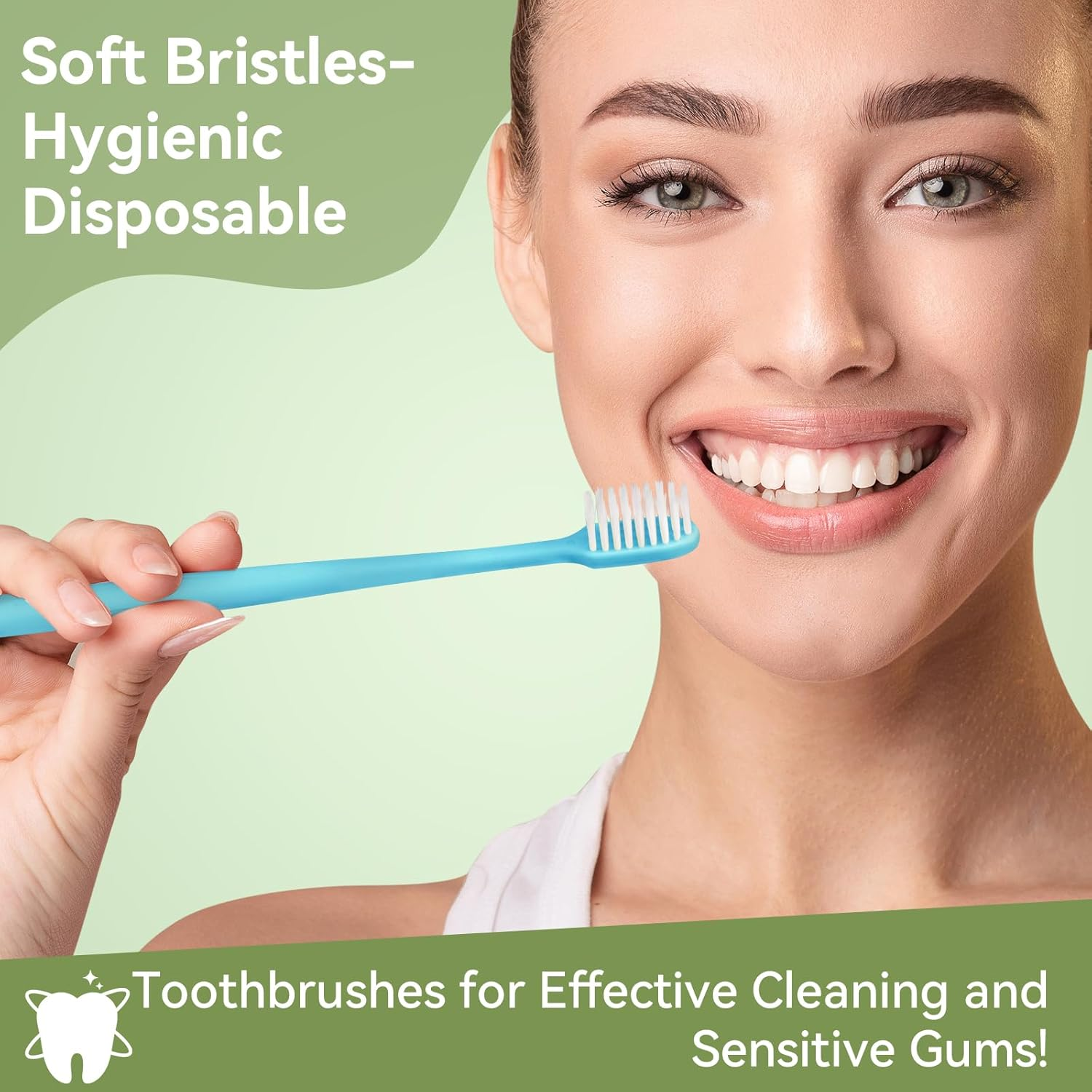 Fresings 40 Pack Disposable Toothbrushes Bulk &ndash; Individually Wrapped Soft Bristles Single Use for Adults & Kids, Travel Hotel Guest Dental Office Donation Emergency Hygiene,Minimalist Design 5 Colors image number 5