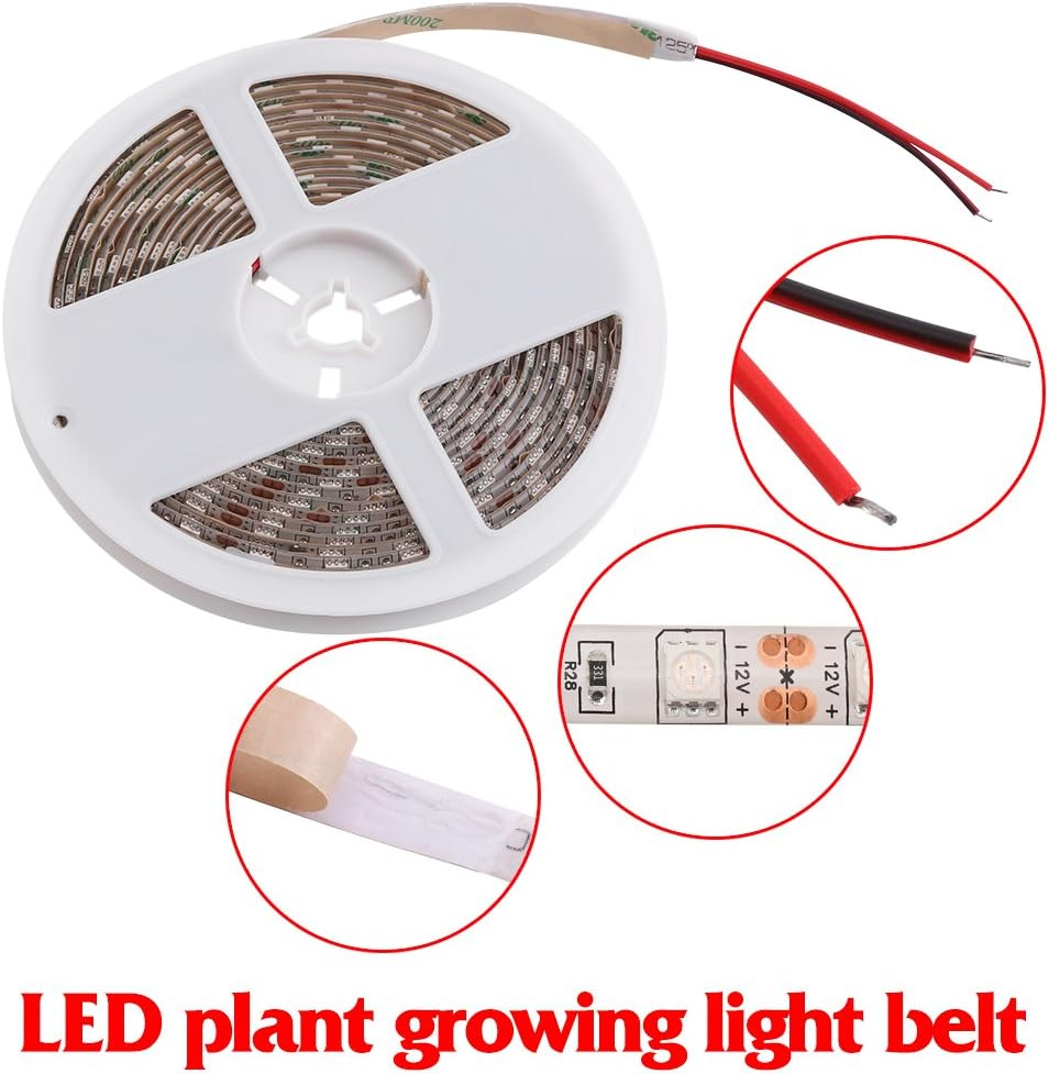 Haofy LED Grow Light Strips Grow for Indoor Plants,12V 16.4Ft Plant Growing Lamps,Adhesive Waterproof Light LED for Succulents Hydroponics Greenhouse Gardening image number 4