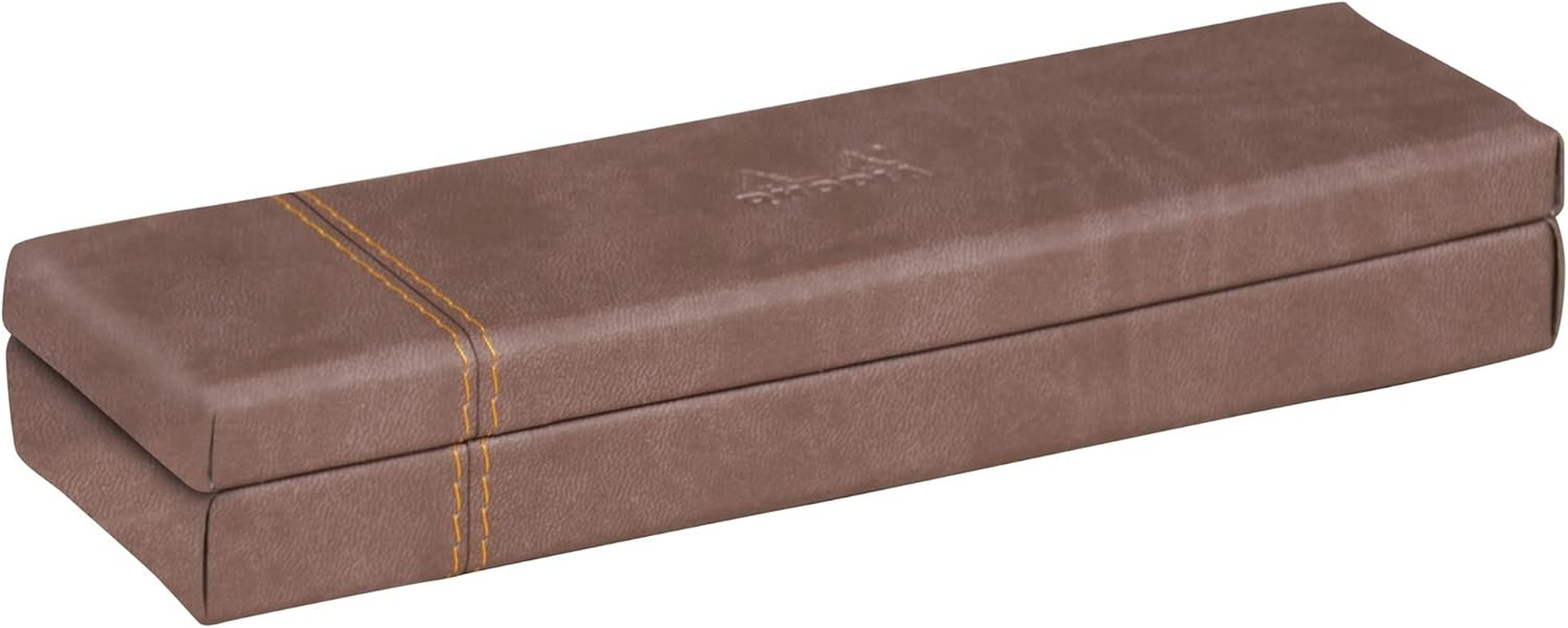 RHODIA 318877C - Turquoise Pencil Case - 21X5.5X3 Cm - Orange Saddle Stitching - Faux Leather Exterior - Rhodiarama Home Office Collection - Office Organization & Design Storage