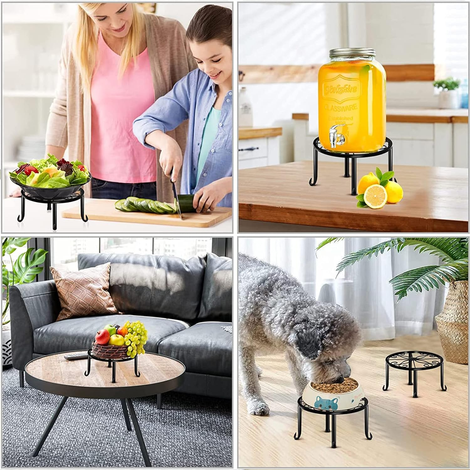 5 Pack Metal Plant Stands for Indoor Outdoor Plants, Heavy Duty Flower Pot Stands, Black Rustproof Iron Planter Holder, round Garden Container Plant Rack, Potted Plant Shelf for Garden Home Corner image number 5