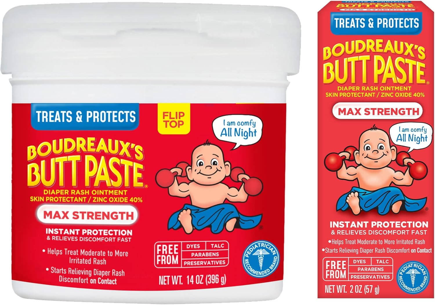 Boudreaux'S Butt Paste Maximum Strength Diaper Rash Cream, Ointment for Baby, 2 Oz Tube & 14 Oz Jar image number 5