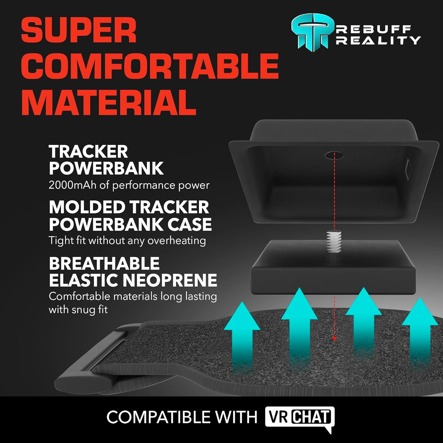 Rebuff Reality Trackstrap plus Vive Ultimate Tracker Straps - Compatible for Vive Tracker 2.0, 3.0, Tundra Tracker - Dance Dash, Vrchat Full Body Tracking, 20+ Hour Playtime, Trackers Sold Separately image number 4