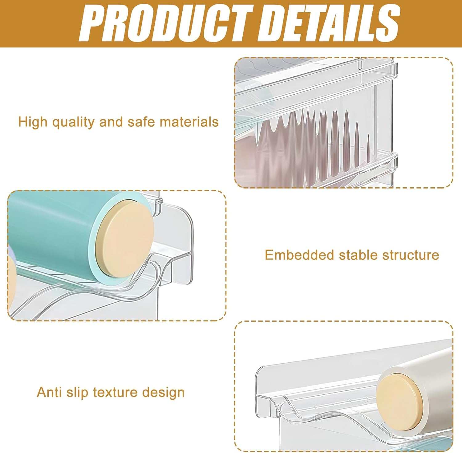 Stackable Bottle Shelf: 3 Pack 9 Bottles Stackable Bottle Rack Bottle Holder Cabinet for Fridge and Cabinet - Space Saving Non-Slip Design for Kitchen, Pantry image number 5