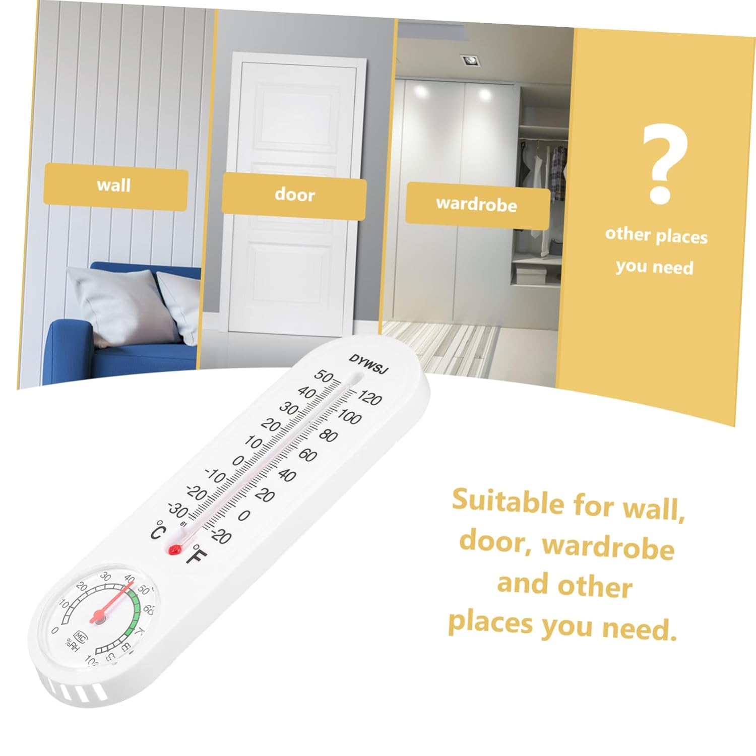 Temperature and Humidity Display Indoor Thermometer for Home Accurate Temperature Thermometer for Home Office Greenhouse Monitoring image number 5