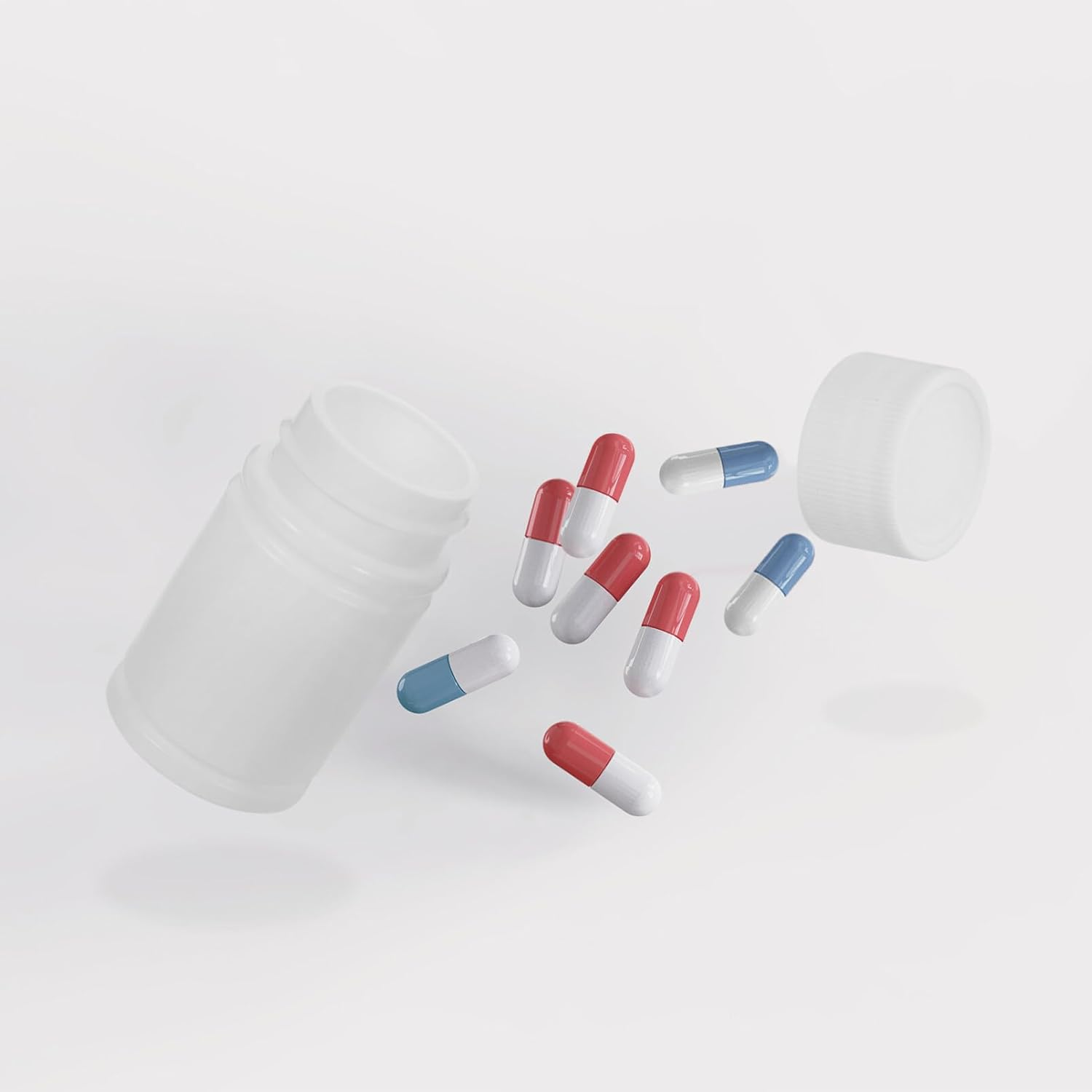 Iplusmile 12Pcs White HDPE Pill Bottles, 20ML Empty Medicine Storage Bottles with Screw Cap, Travel Pill Organizer Vials Tablet Holder Container image number 1