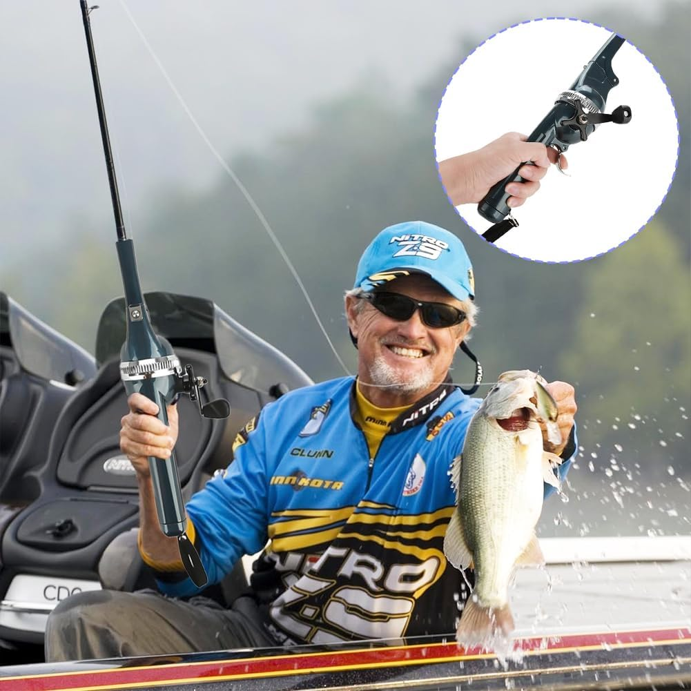 Fishing Rod, Lightweight ABS Stainless Steel Folding Integrated Fishing Pole and Enclosed Reel Portable Tackle Accessory for Kids Adults Travel Saltwater Freshwater Fishing image number 1