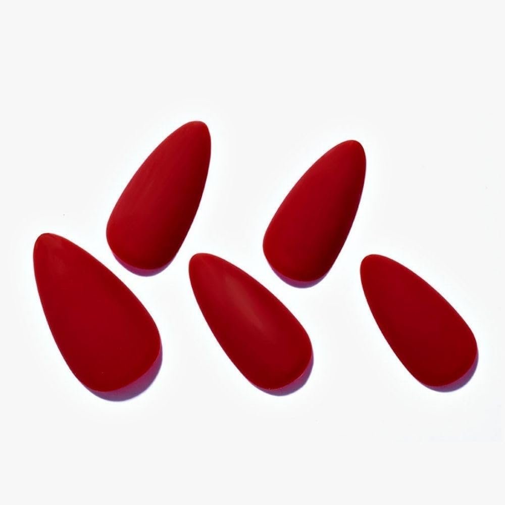 GLAMERMAID Black False Nails - French Tip Almond, 24 Pcs Reusable Stick on Nails Kit for Women Salon