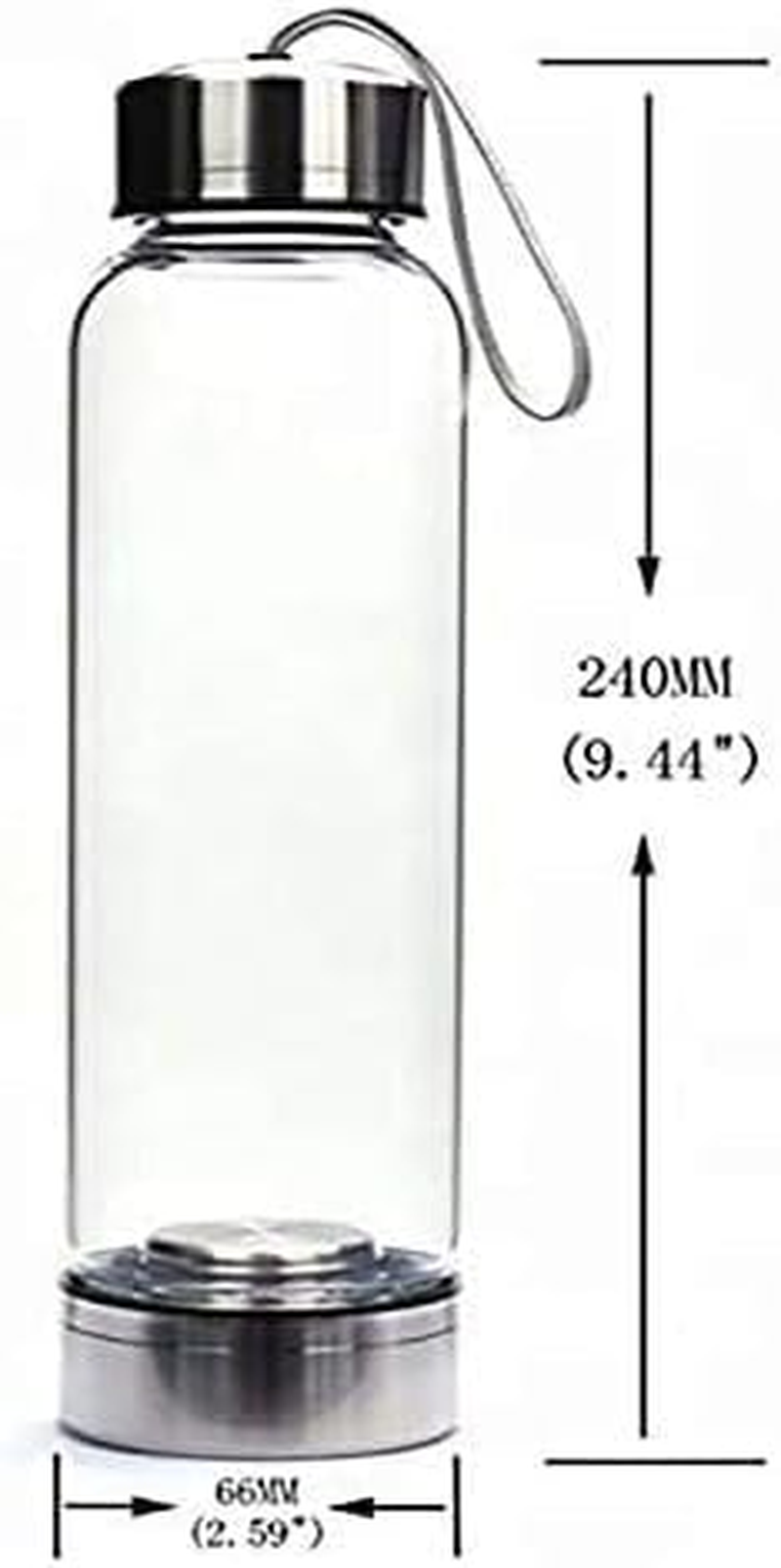 SAOI Crystal Water Bottle - Rose Quartz Gemstone Infused Elixir - Natural Wellness Healing - Glass/Stainless Steel - Water Bottle W/ Amethyst image number 7