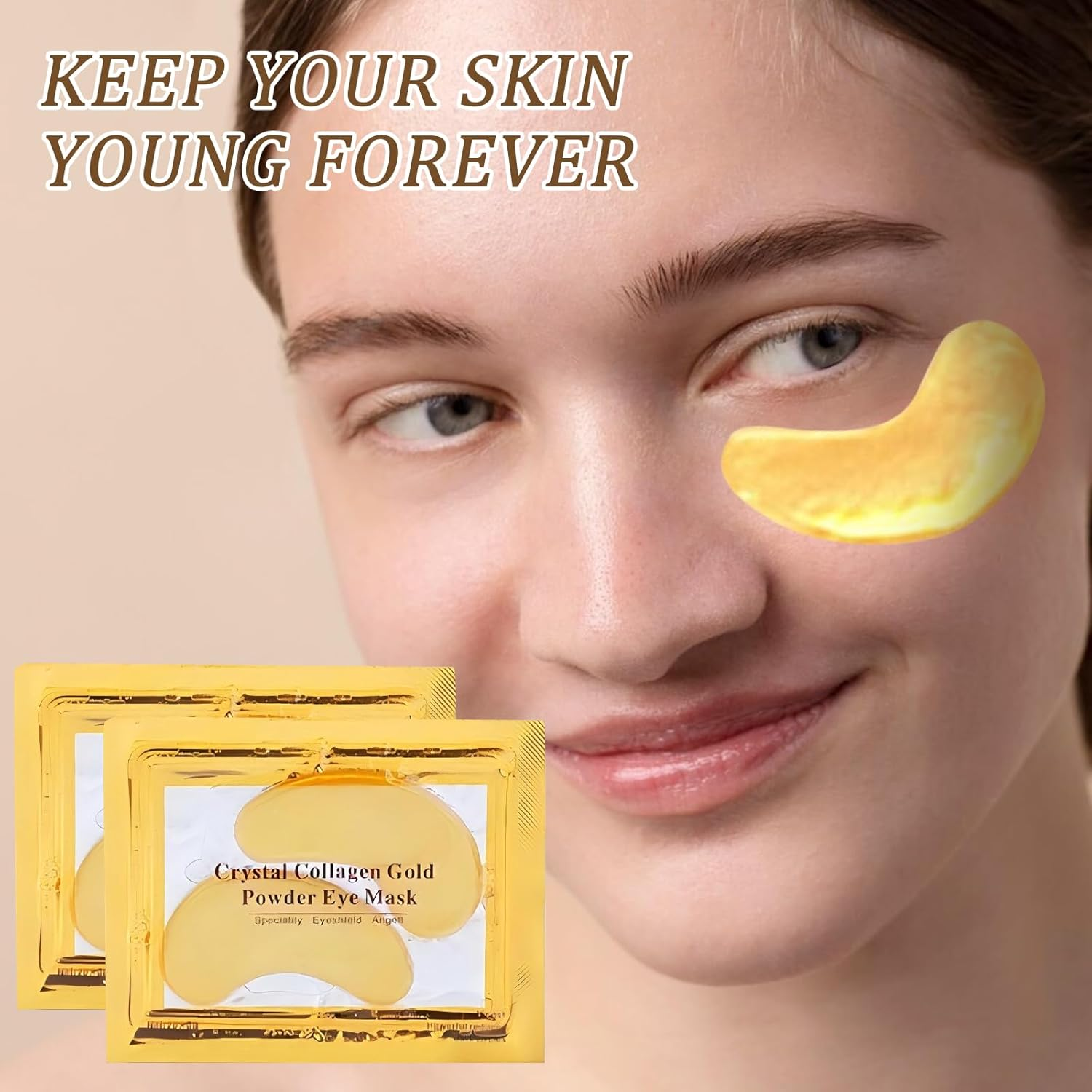 30 Pairs under Eye Collagen Patches - Gold Moisturizing Eye Masks for Dark Circles and Puffiness - under Eye Gel Pads image number 5