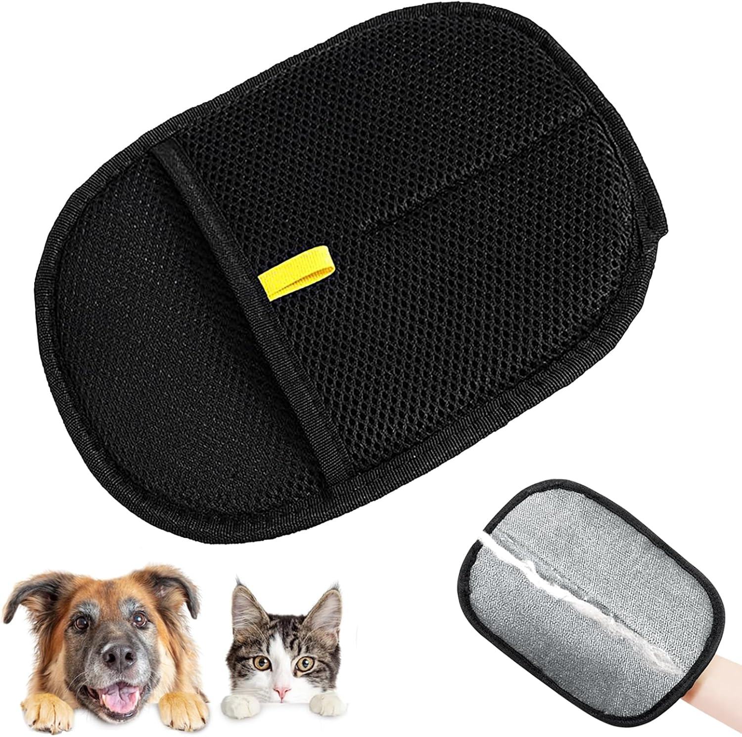 Pet Hair Remover Glove - Fur Gloves Cat - Fur Magnet Glove for Pets, Antistatic & Breathable, Washable, Ideal as a Cat Brush, Fur Magnet (Black, 1 Piece) image number 1