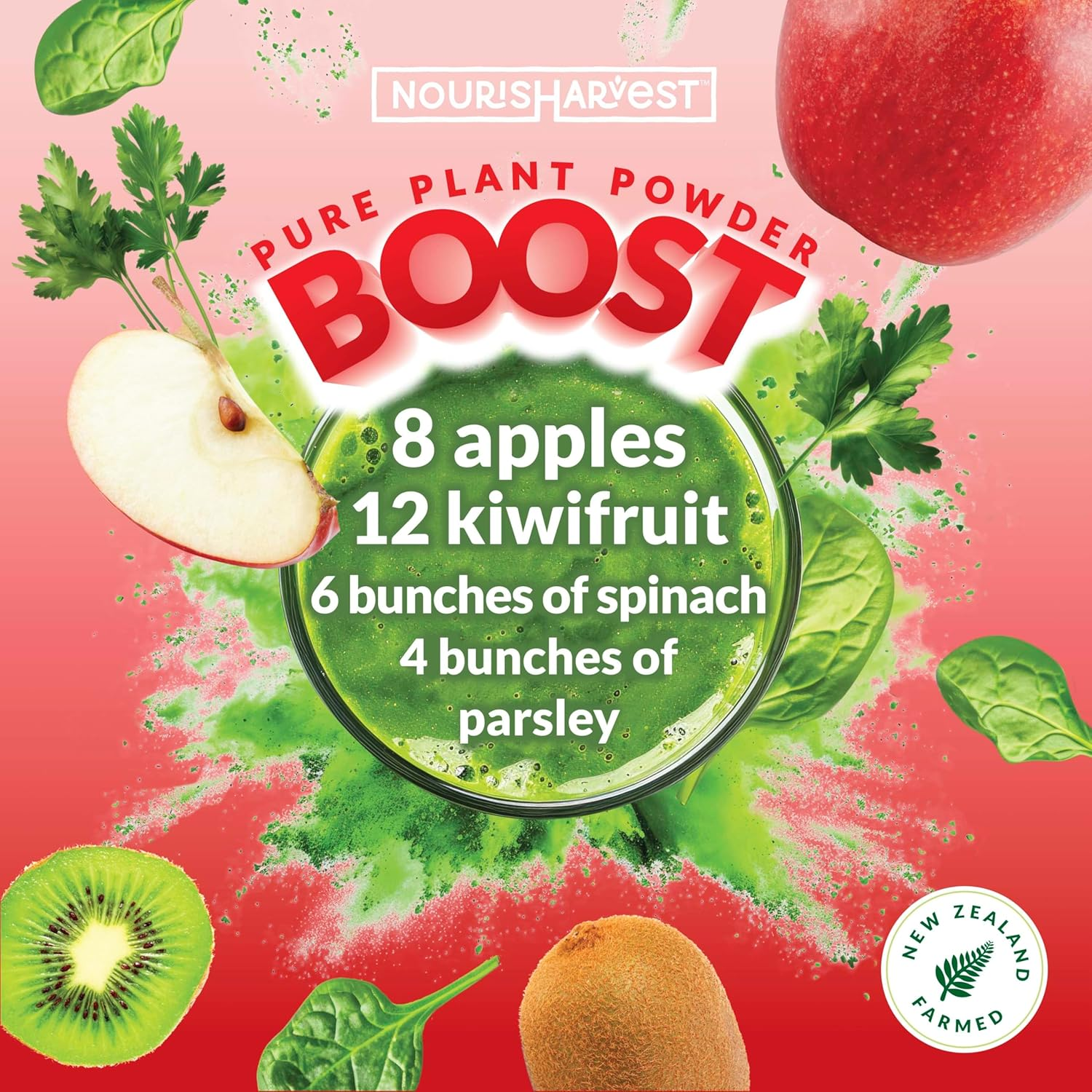 Green Smoothie Powder &ndash; 100% Natural Wholefood Blend with Apples, Kiwifruit, Spinach & Parsley &ndash; Vitamin C, Iron & Fiber &ndash; Nutrient-Dense Superfood Mix &ndash; Vegan, Gluten-Free, Energy & Immune Boost &ndash; 200 Grams image number 5