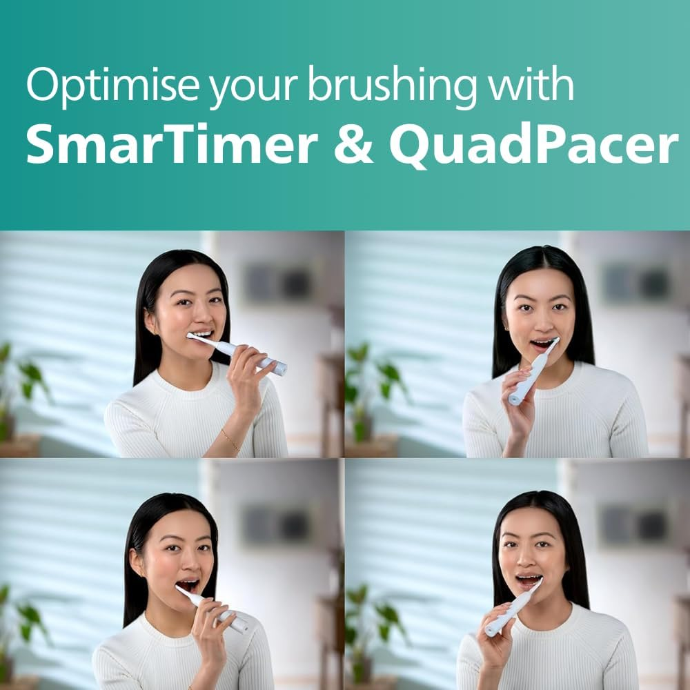 Philips Sonicare 3100 Sonic Lightweight Electric Toothbrush with Pressure Sensor and Replacement Reminder, White, HX3673/13 image number 2