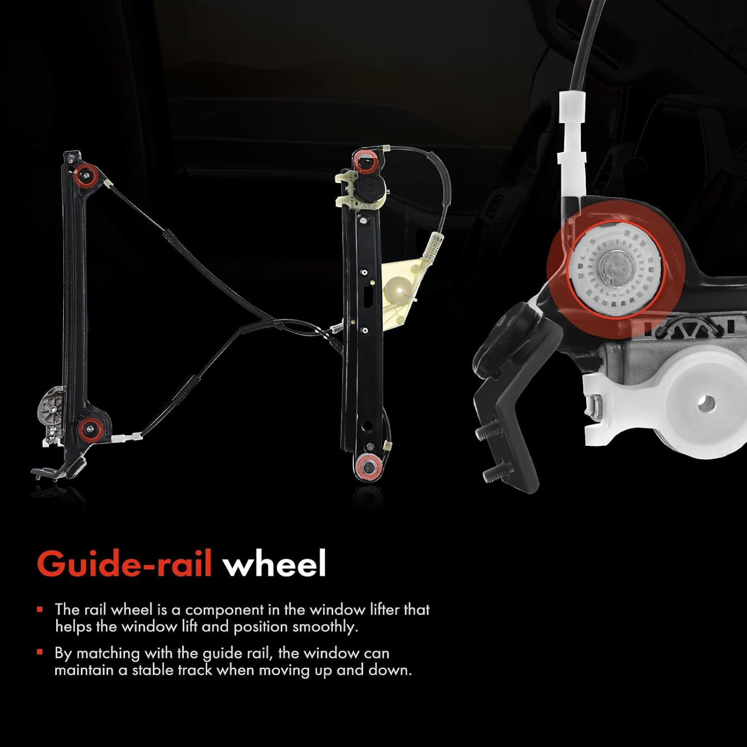 Frankberg 1X Electric Window Regulator Front Left Compatible with E81 E82 E88 116 118 120 123 125 135 Hatchback Coupe Convertible 2006-2013 51337165595 image number 5
