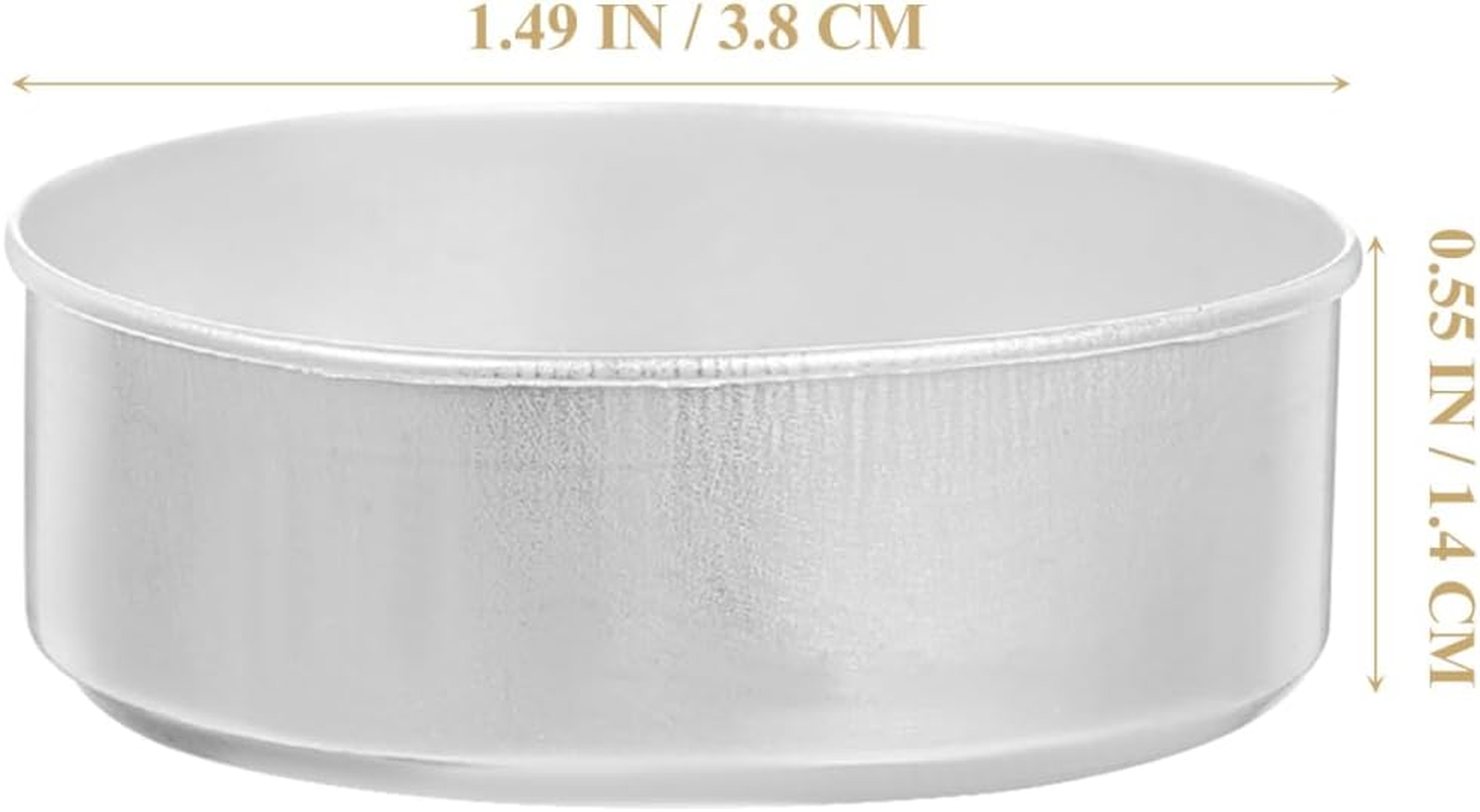 Healifty 200Pcs Tea Light Candle Holders Aluminum Tealight Candle Burning Holders for Candle Holding DIY Making (Silver) image number 4