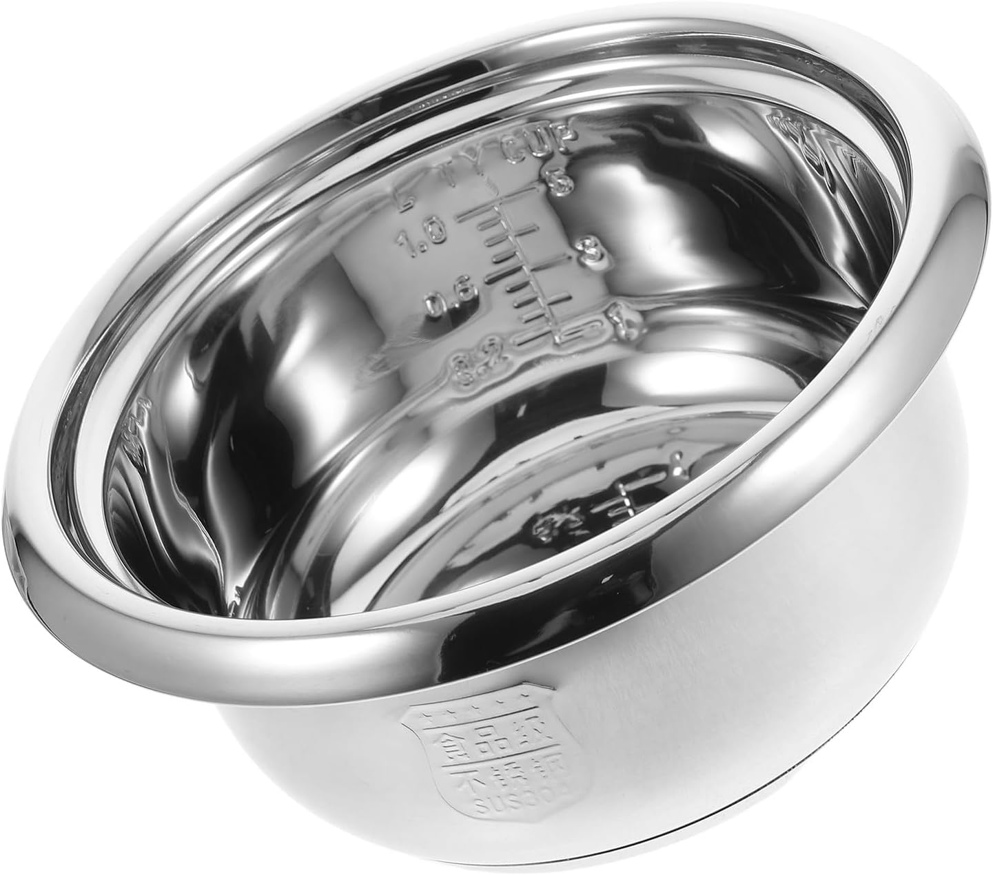 JECOMPRIS Stainless Steel Rice Cooker Inner Pot Liner 2L Capacity Non-Stick Cooking Utensil Compatible Replacement for Universal Electric Rice Cookers, Even Heat Distribution for Rice, Steaming, and Porridge Cooking image number 1