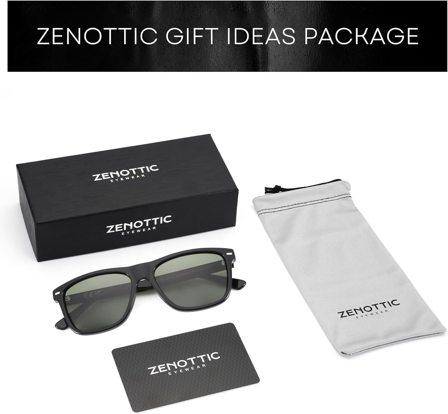 ZENOTTIC Square Sunglasses Mens Polarized: Square Sunglasses UV400 Protection - Classic Sunglass Retro Frame