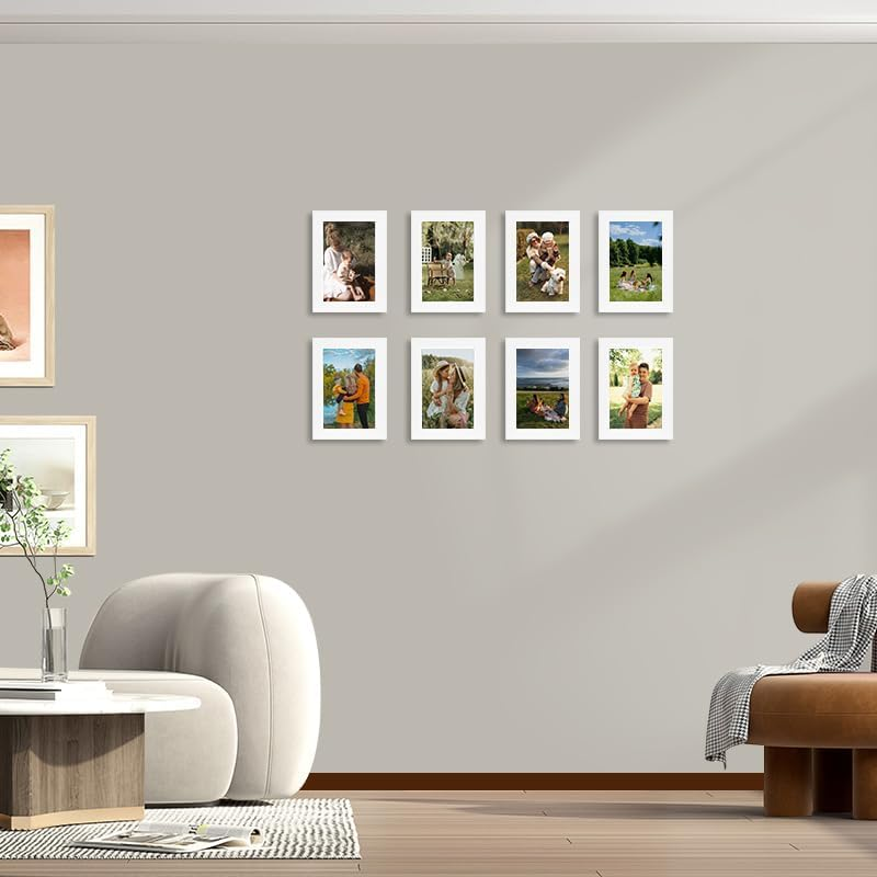 White Wooden 6X4 Inch Picture Photo Frame, Set of 4,15X10 Inch Photo Framefreestanding and Wall Mountable