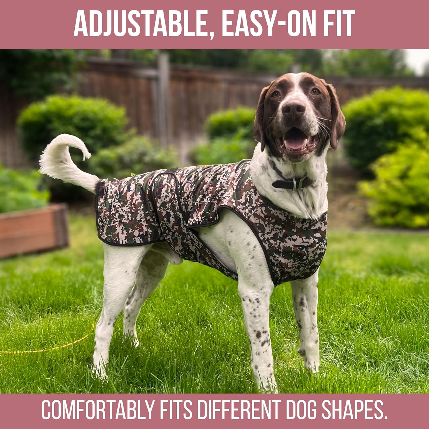 Dog Cooling Vest, Lightweight 2-Layer Camo Army Print Pet Cooler Jacket for All Small to Very Large Dogs. UV Protection Cooling Shirt for Beach, Hiking, Walking (Blue, Large) image number 2