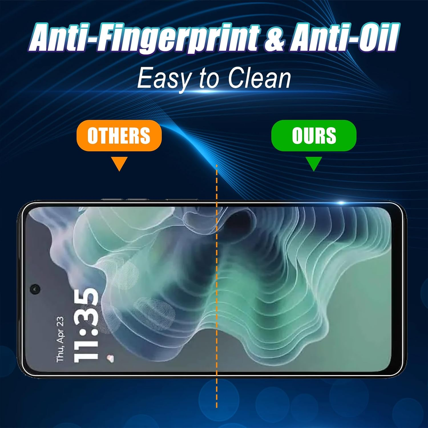 Wookfiss Screen Protector for Motorola Moto G35 5G for Tempered Glass, Pack of 2 Tempered Glass Screen Protectors + 2 Camera Screen Protectors, 9H Hardness, Anti-Scratch, Anti-Bubble, HD Clear Screen image number 5