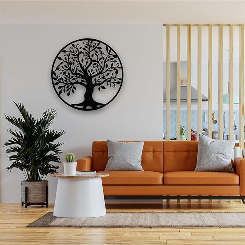 HHWRT Tree of Life Metal Wall Art, Tree of Life Metal Sign, Family Life Tree Wall Plaque, Personalized Tree of Life Wall Decor, Indoor Outdoor Metal Wall Decor, Family Wall D&eacute;cor image number 1