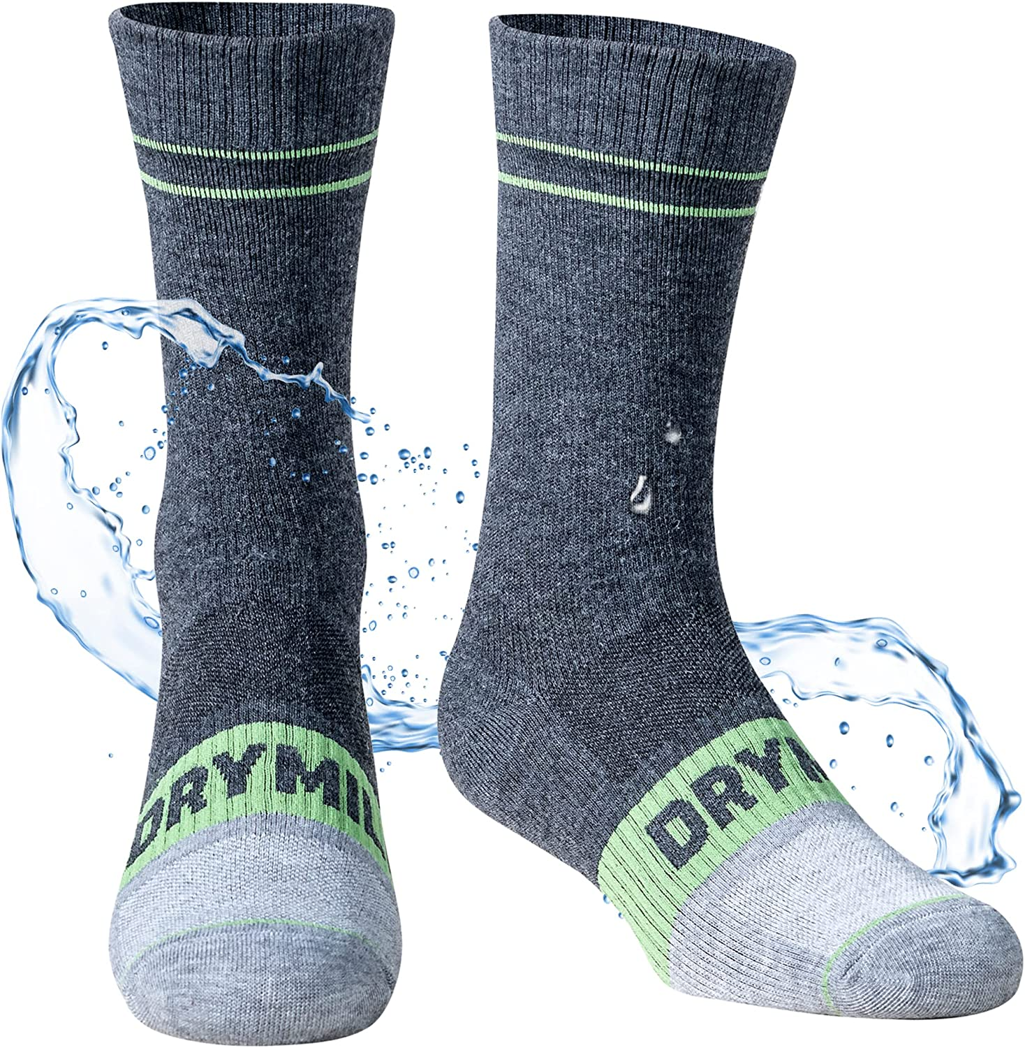 DRYMILE Mountain Waterproof Socks, Unisex Wool Waterproof Hiking Socks for Winter Wading, Snow Skiing - Mid-Calf