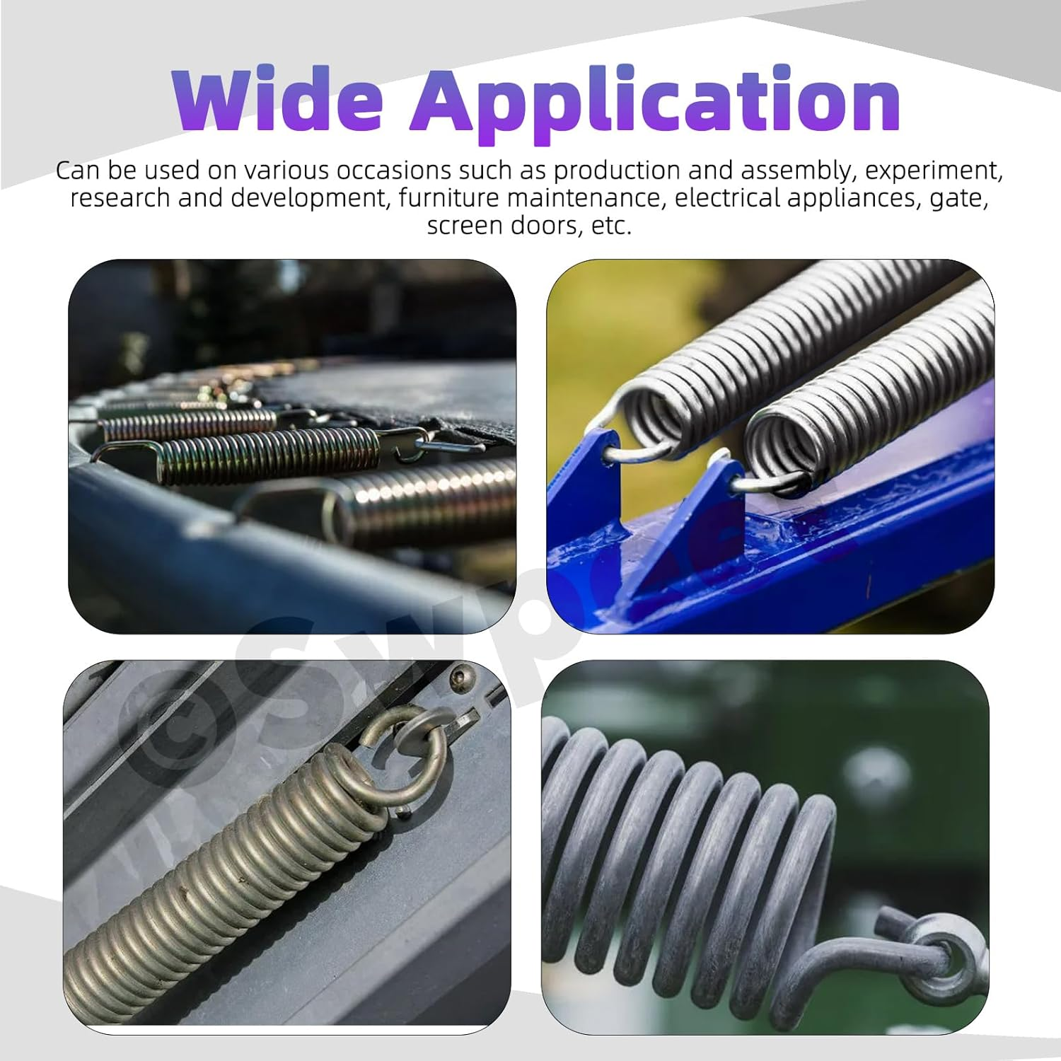 Swpeet 36Pcs 12 Different Sizes Carbon Steel Extension Spring Assortment Kit, Extended Tension Spring Wire Dia 0.039" 0.059" 0.078" 0.1", OD 0.39" 0.59" 0.78", Length 1.18" 1.57" 1.96" 2.36" image number 4