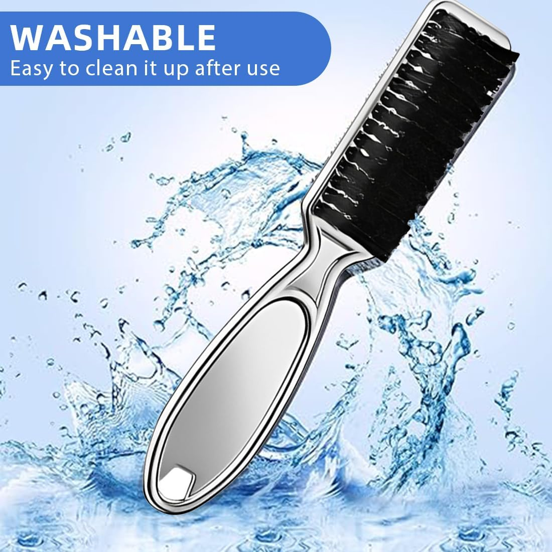 Pack of 2 Cleaning Brush, Blade Cleaning Brush, Nylon Brush, Nail Brush, Trimmer, Hairdressing Cleaning Brush, Hair Clippers Tool (Silver) image number 4