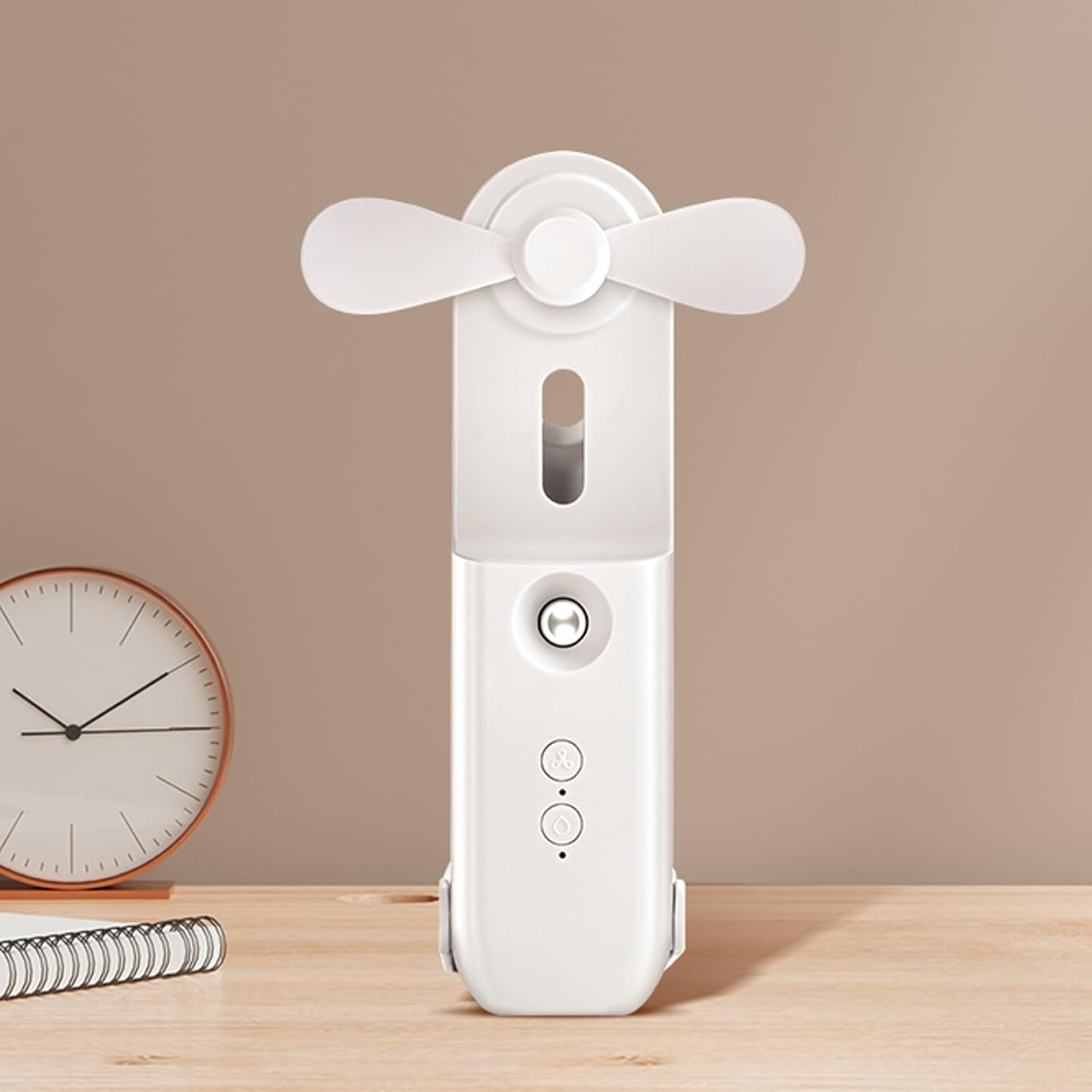 Portable Handheld Fan, Mini Rechargeable Handheld Fan, USB Spray Fan With，Pocket Fan, USB Powered Folding Personal Fan, Good for Travel, Eyelashes, Cute Small Pocket Fan for Women, Girl（White） image number 4