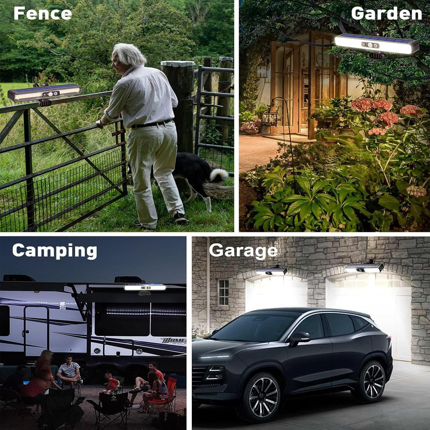 Clip on Solar Motion Sensor Lights Outdoor, 3 Lighting Modes High Bright Waterproof Clip on Solar Lights Outdoor, Solar Powered Security Lights for outside Fence Garage Backyard (2 Pack) image number 5