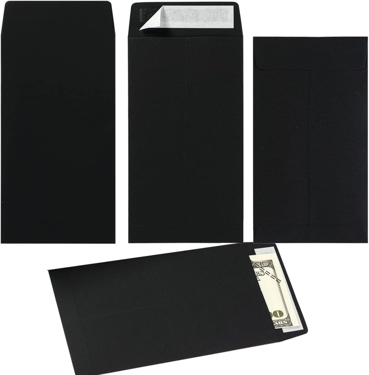 100 Pack Cash Envelopes #7 Coin Envelopes Self Seal for Money Saving, Cash, Budgeting, Check, Gifts Cards, 3 1/2 X 6 1/2 Inches (Kraft Brown)