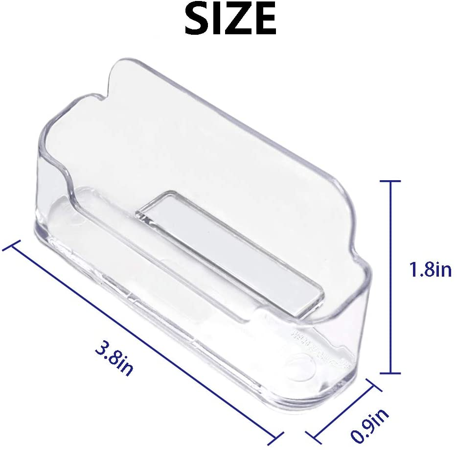 16 Pack Clear Desktop Business Card Holder Display, Plastic Business Card Stand for Office image number 5