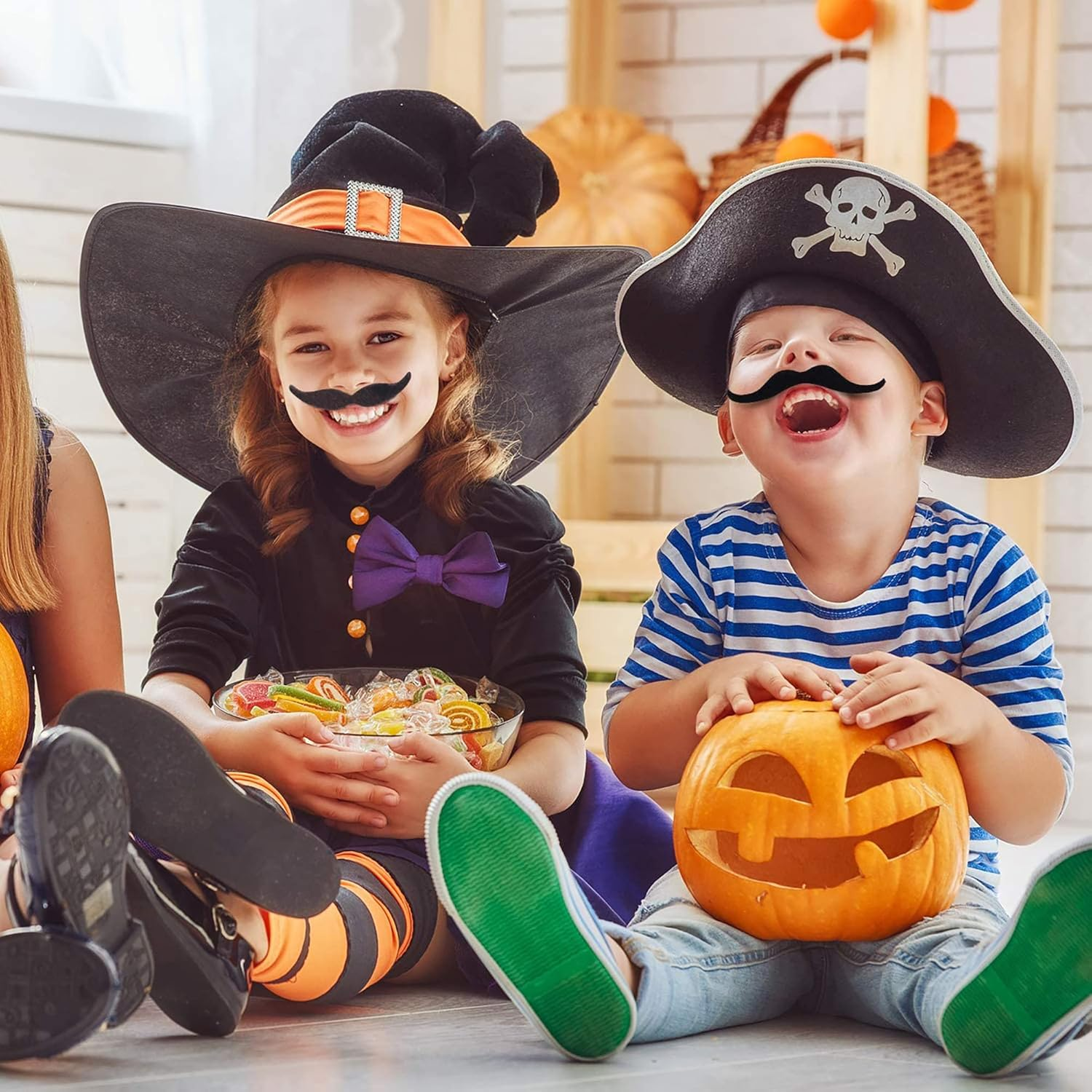 IRYNA Fake Moustache 12 Pack Black False Stick on Moustache for Adults Kids Masquerade Party Favor Costume and Performance image number 4