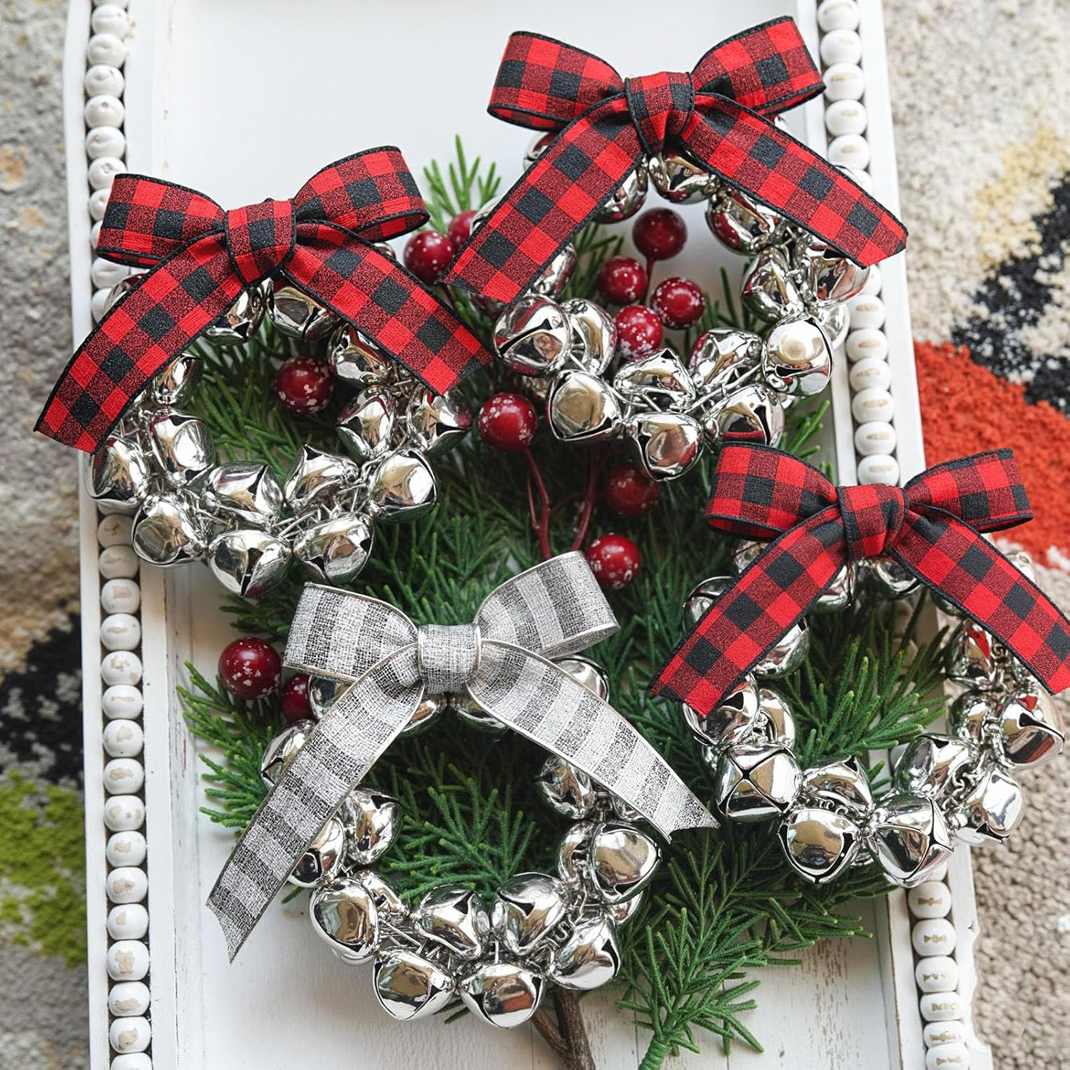 Bigotters Silver Jingle Bells 50 PCS 1 Inch Bulk Christmas DIY Bells for Crafts Gift Decorations - Bronze image number 2