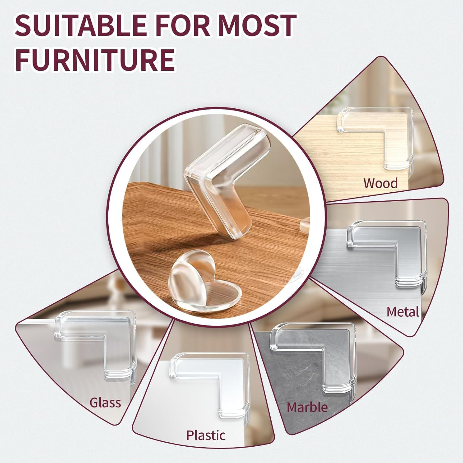 24 Pack Corner Protector for Baby, Furniture Corner Protectors Guard, Table Corner Covers, Baby Safety Corner Guards, Baby Proof Corners and Edges Safety Bumpers Cushion (Transparent) image number 2