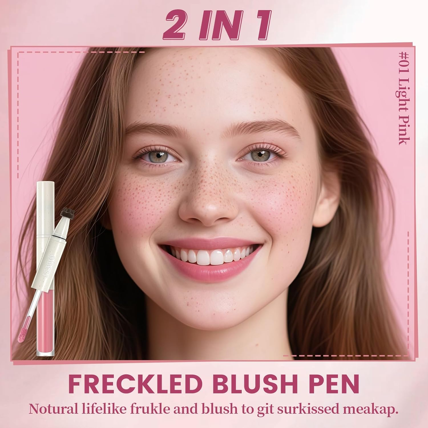 YBUETE 2 in 1 Liquid Freckle Blush Pen, Natural Lifelike Fake Freckles, Lightweight Matte Liquid Cheek Blush Makeup Pen, Long Lasting Waterproof Natural Sun-Kissed Face Makeup for Women#01 - 01 image number 5
