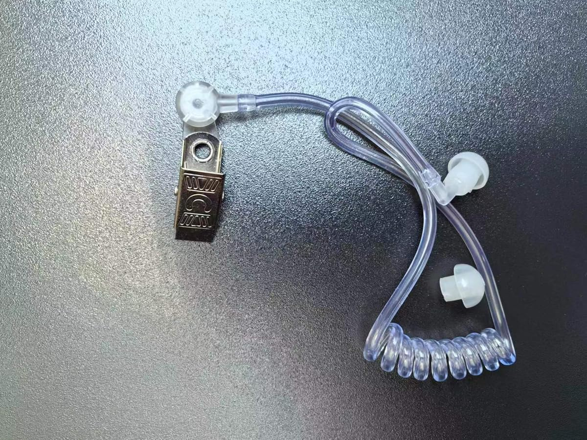 3PCS Replacement Acoustic Tube for 2-Way Radio Audio Headsets,Ear Piece Headset,Replacement Air Acoustic Tube/Transparent Coil Tube for Motorola Kenwood Walkie Cosplay Party