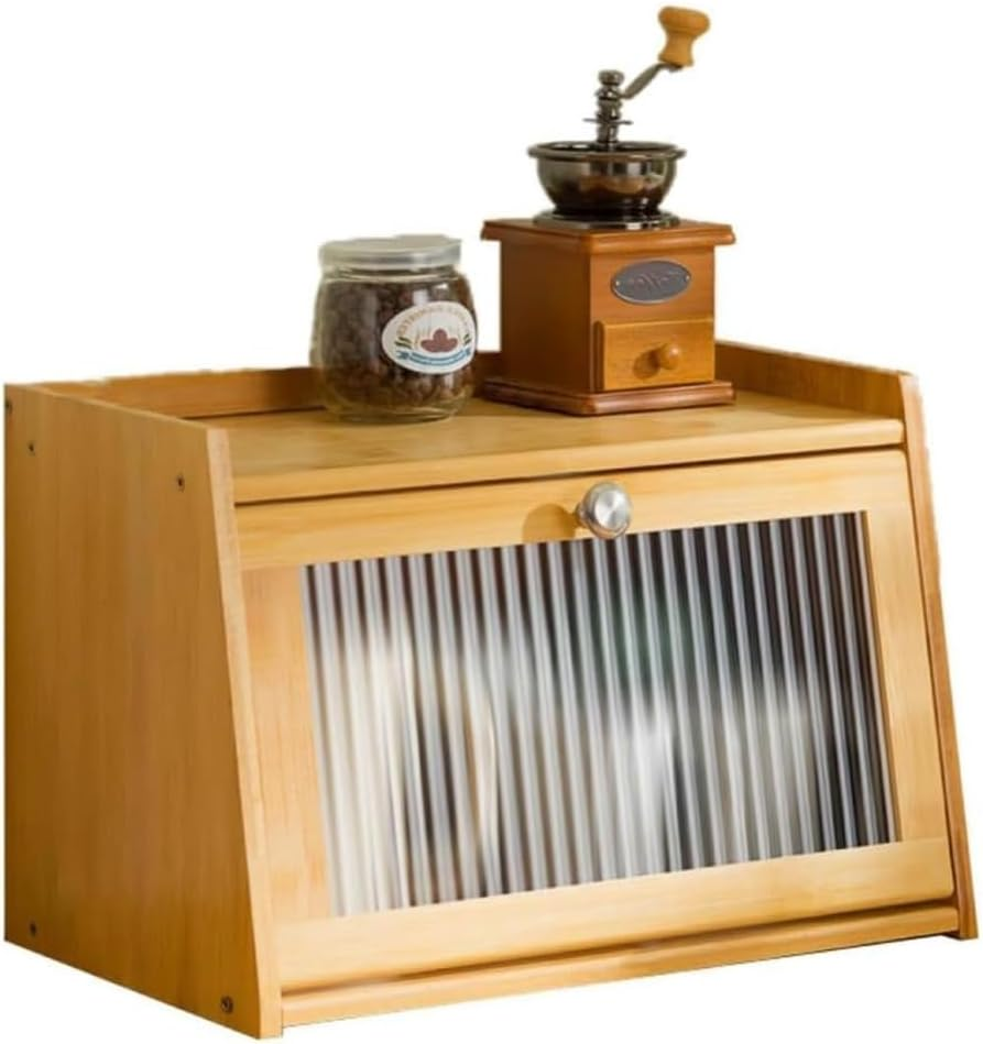 TOMVAES 2-Layer Bamboo Storage Cabinet, Countertop Kitchen Storage Cupboard, Tea & Coffee Bar, 40X25X27 Cm image number 4