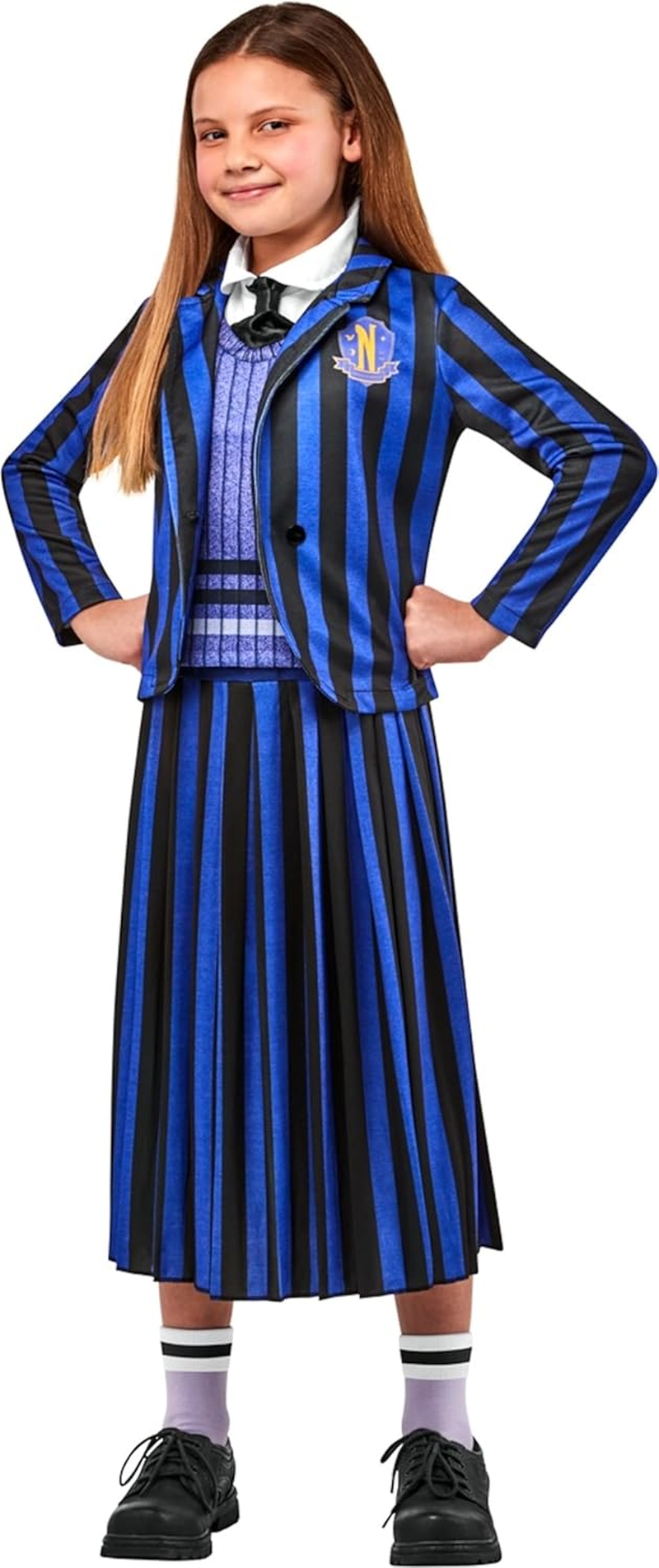 Nevermore Academy Deluxe Blue Costume for Kids - Wednesday (Netflix) - Medium image number 4
