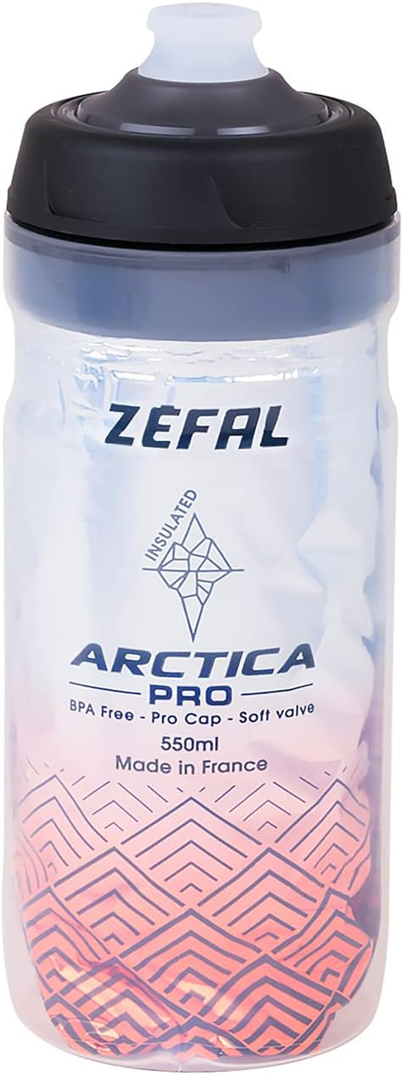 Zefal 1667 Insulated Drink Bottle, ARCTICA PRO 55, Silver/Blue, 19.7 Fl Oz (550 Ml)